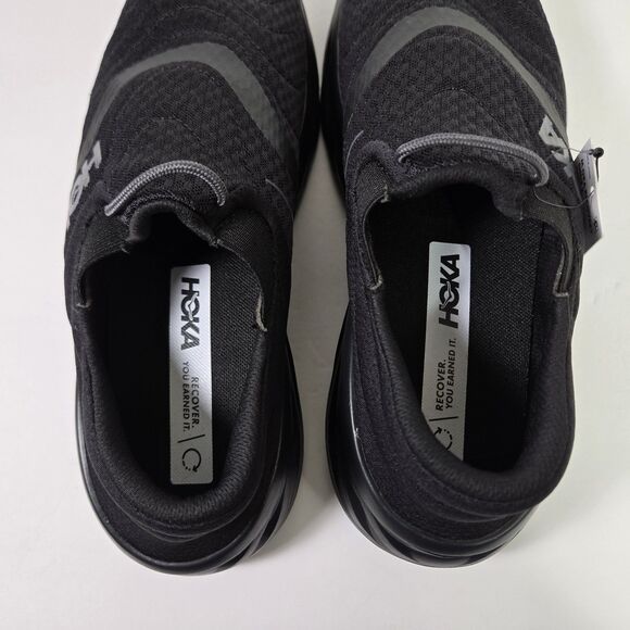 Hoka One One Ora Recovery Shoes Mens 9 Black Black Slip On Cushion - Picture 6 of 8